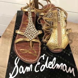 SAM EDELMAN Gold Gladiator Sandals